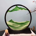 3D Moving Sand Art Picture round Glass Deep Sea Sandscape Hourglass Quicksand Craft Flowing Sand Painting Office Home Decor Gift