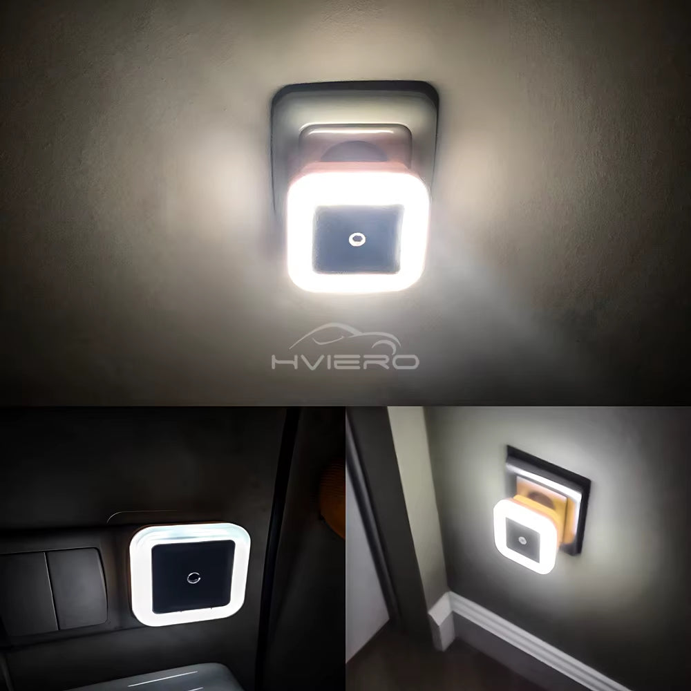 Wireless Sensor LED Night Light EU Plug Mini Square Nights Lights for Baby Children Living Room Bedroom Corridor Lighting Lamp