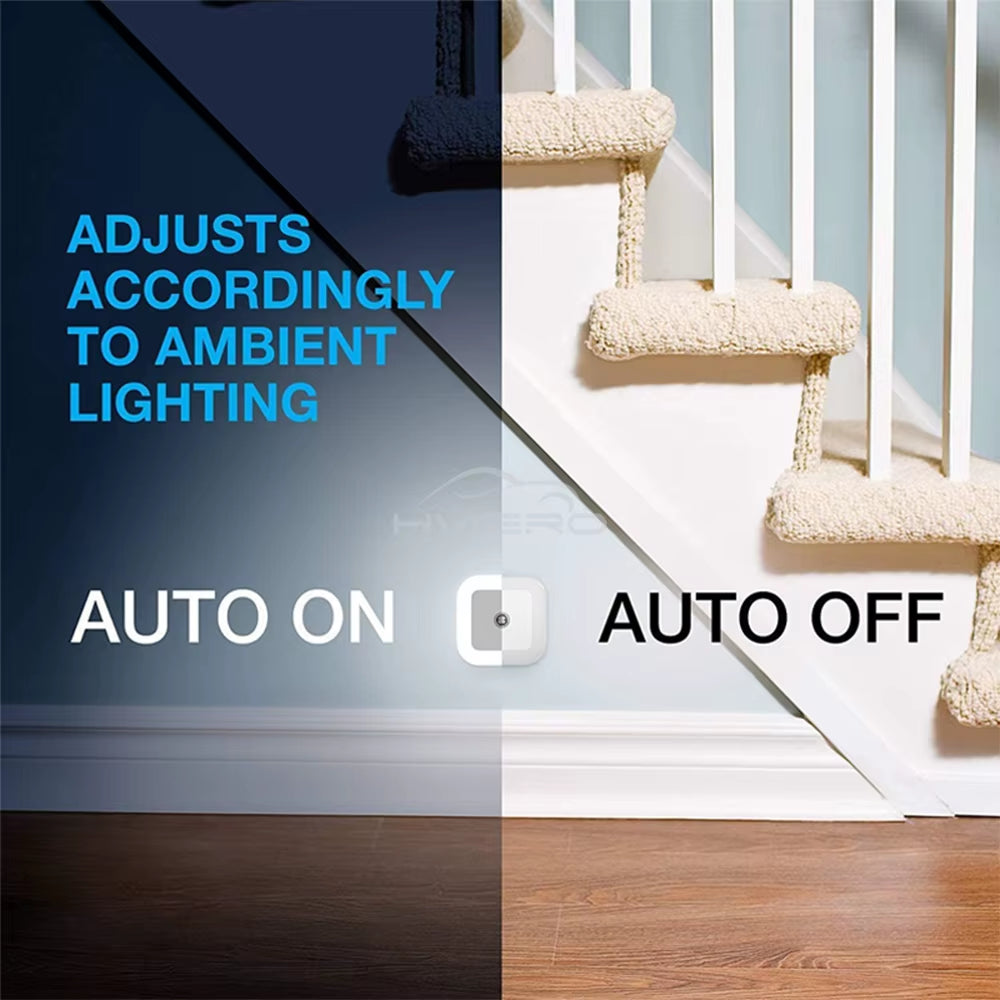 Wireless Sensor LED Night Light EU Plug Mini Square Nights Lights for Baby Children Living Room Bedroom Corridor Lighting Lamp