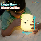 Benny the Bear Squishy Silicone Night Light for Kids | Cute Night Light with Remote & Touch Control for Girls & Boys | 9 Color Changing Soft Portable Animal Lamp Comes with USB Cord